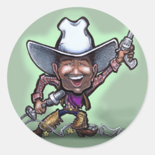 Singing Cowboy Classic Round Sticker