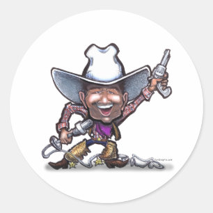 Singing Cowboy Classic Round Sticker