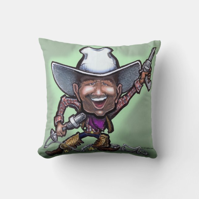 Singing Cowboy Throw Pillow (Front)