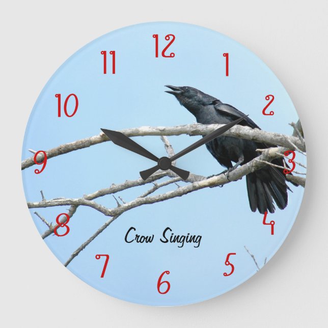 Singing Crow Raven Wall Clock (Front)