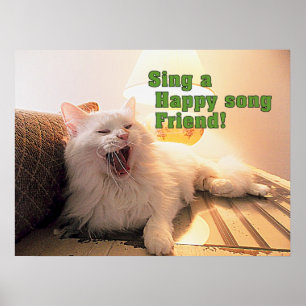 singing cute kitty poster