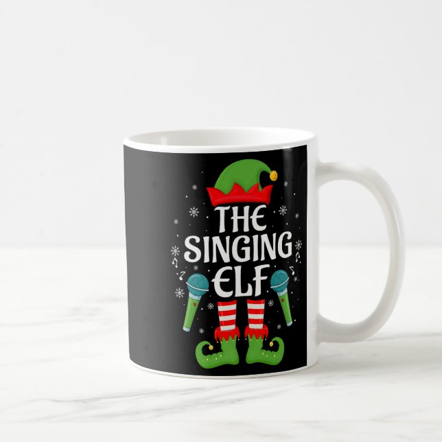 Singing Elf Christmas Family Men Women Kids Elf Sq Coffee Mug (Right)