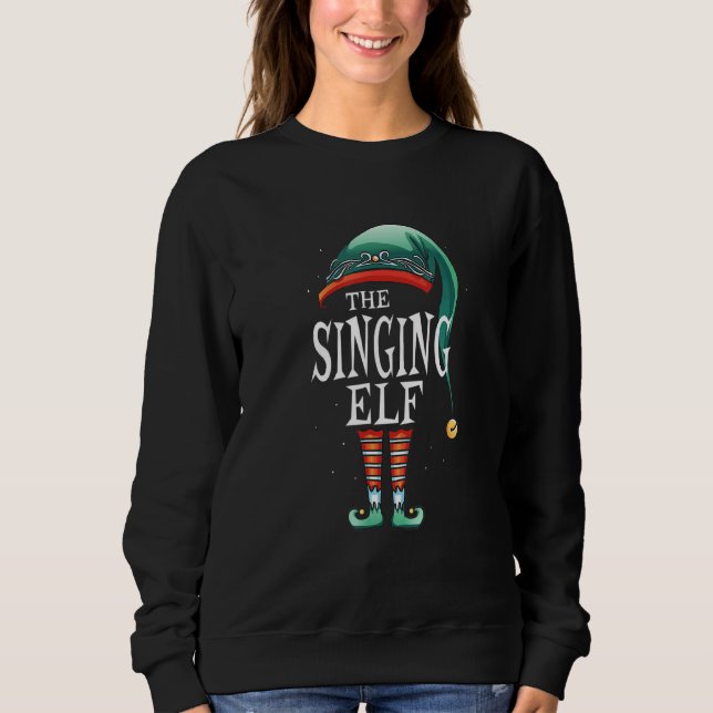 Singing Elf Costume Matching Kids Girls Boys Men W Sweatshirt (Front)