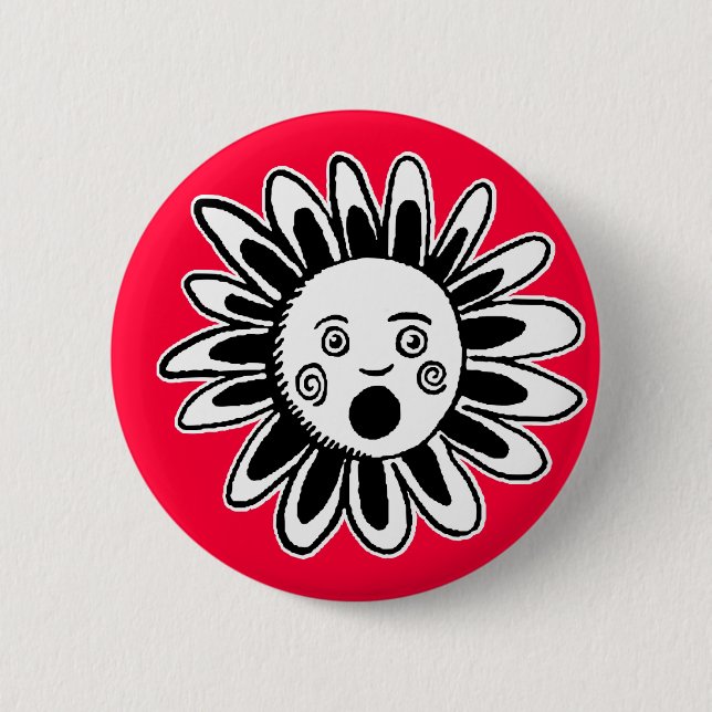 Singing Flower 6 Cm Round Badge (Front)