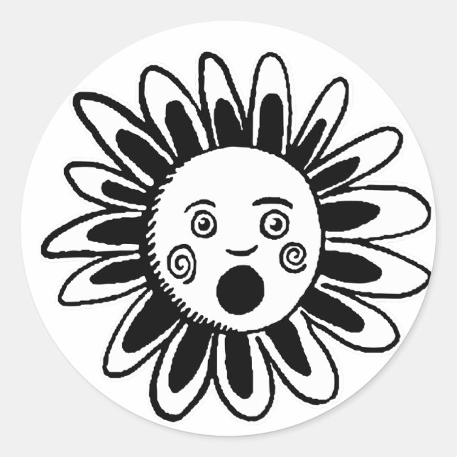 Singing Flower Classic Round Sticker (Front)
