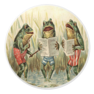 Singing Frogs Ceramic Knob