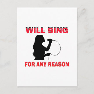 SINGING GIRL POSTCARD