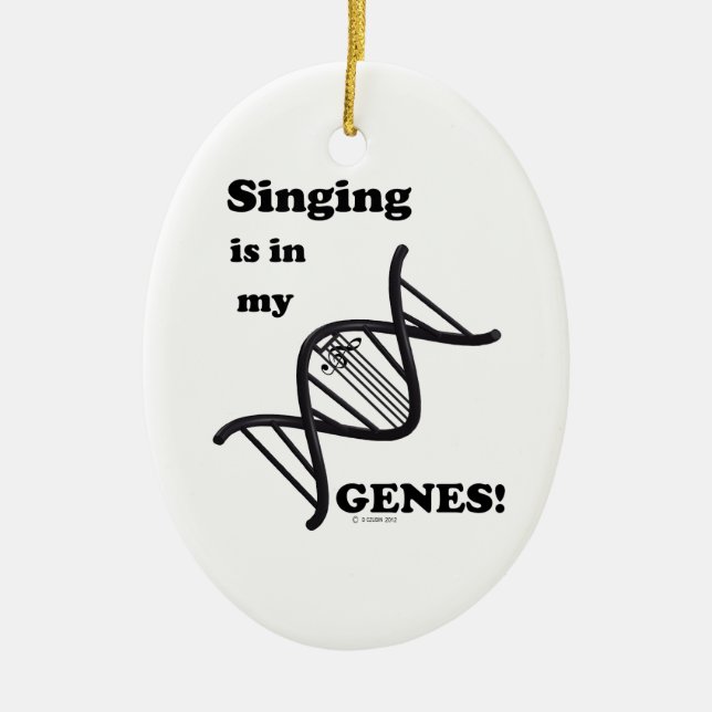Singing in my Genes Ceramic Tree Decoration (Front)