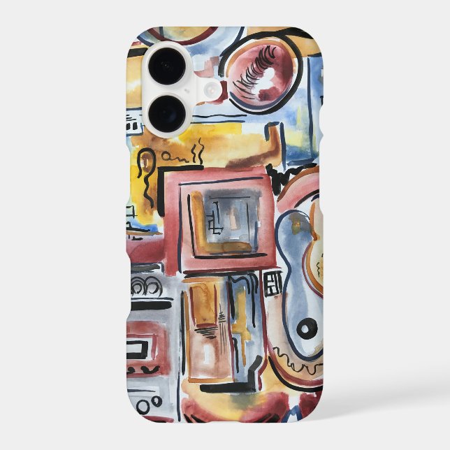 Singing In The Kitchen-Abstract Watercolor Art (Back)