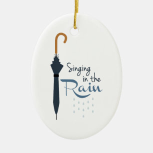 Singing in the Rain Ceramic Tree Decoration