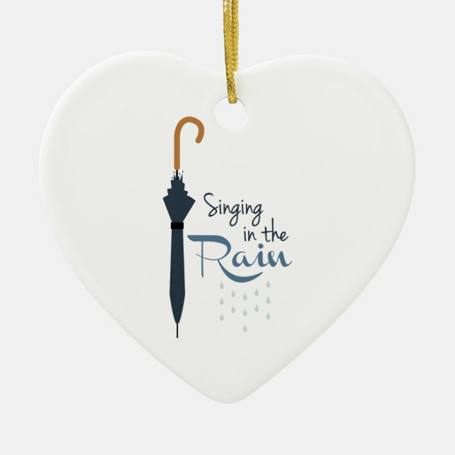 Singing in the Rain Ceramic Tree Decoration (Front)