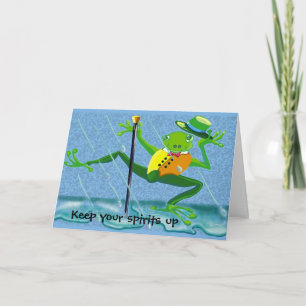 singing in the rain frog- Keep your spirits up Card