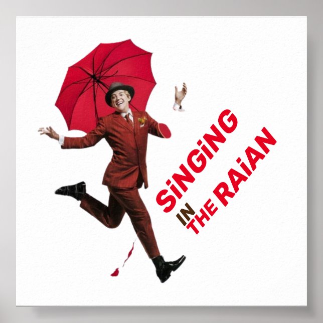 SiNGiNG IN THE RAiN Wall Art Design  (Front)