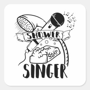 Singing in the shower square sticker