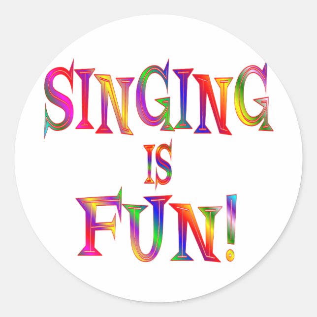 Singing is Fun Classic Round Sticker (Front)