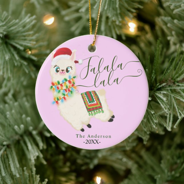 Singing Lalala llama, Ceramic Ornament (Tree)