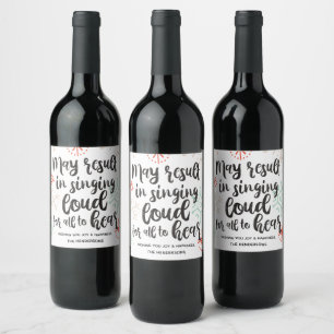 Singing Loud for All to Hear Christmas Wine Label