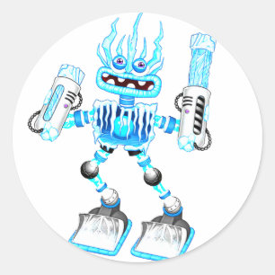 singing monsters classic round sticker