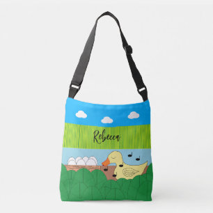 Singing Mother Duck Near Water: Crossbody Bag