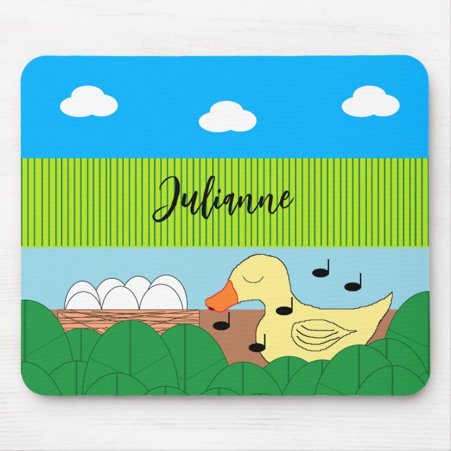 Singing Mother Duck Near Water: Mouse Pad (Front)