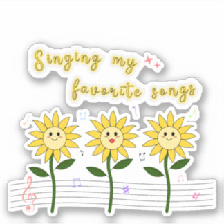 Singing My Favourite Songs Vinyl Sticker