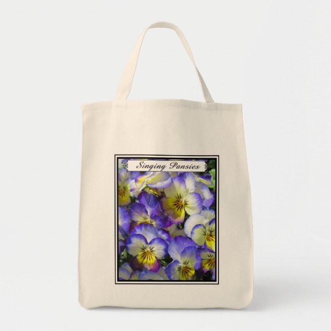 Singing Pansies - Grocery Tote (Front)