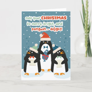 Singing penguins Christmas Greeting Cards