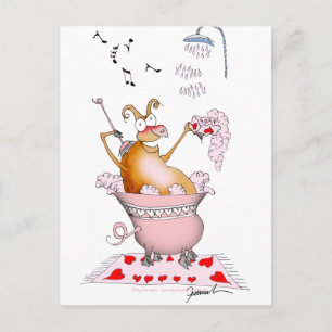 singing pig, tony fernandes postcard