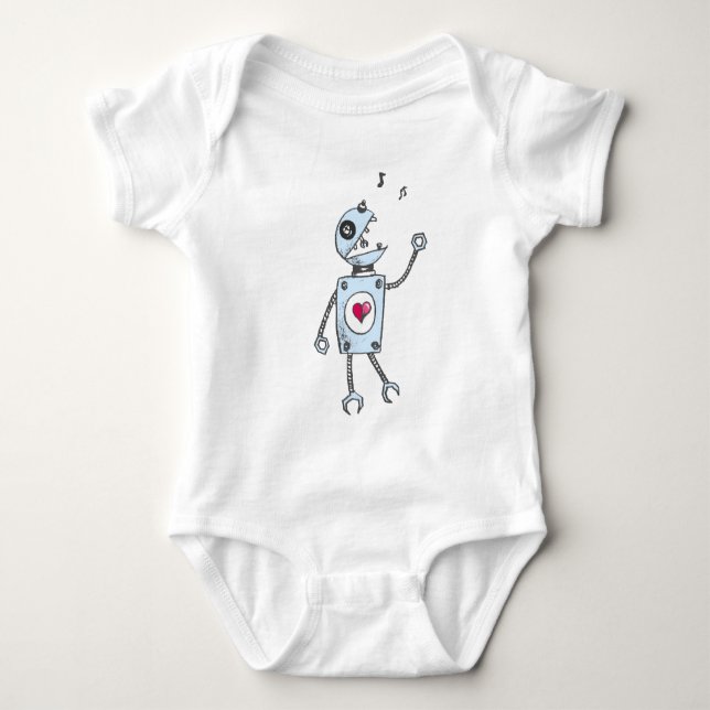 Singing Robot Baby Bodysuit (Front)