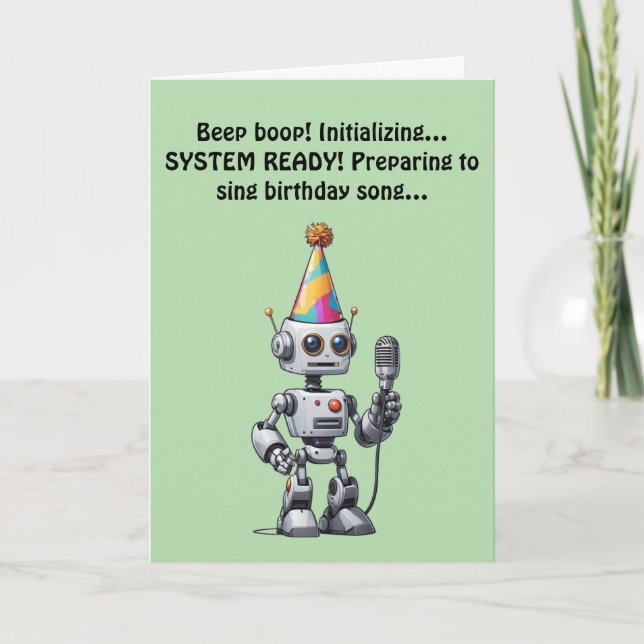 Singing Robot Birthday Malfunction! Invitation (Front)