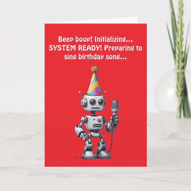 Singing Robot Birthday Malfunction! Invitation (Front)
