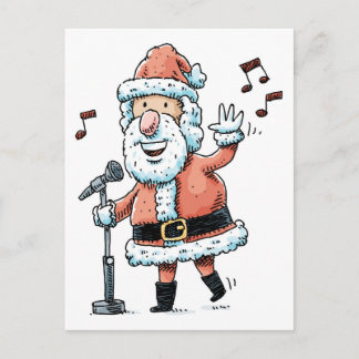 Singing Santa Claus Holiday Postcard