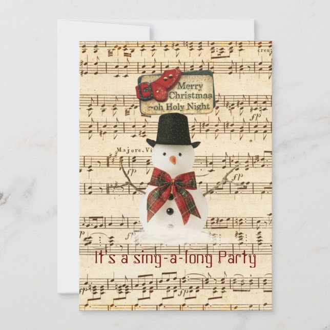 Singing Snowman Invitation (Front)