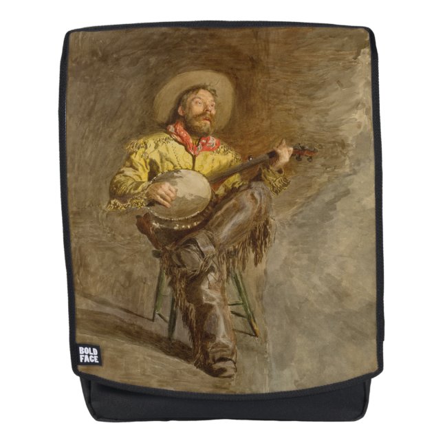 Singing Spanish Cowboy w Banjo Playing Trail Song Backpack (Front)