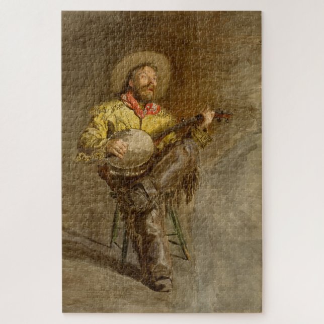 Singing Spanish Cowboy w Banjo Playing Trail Song Jigsaw Puzzle (Vertical)
