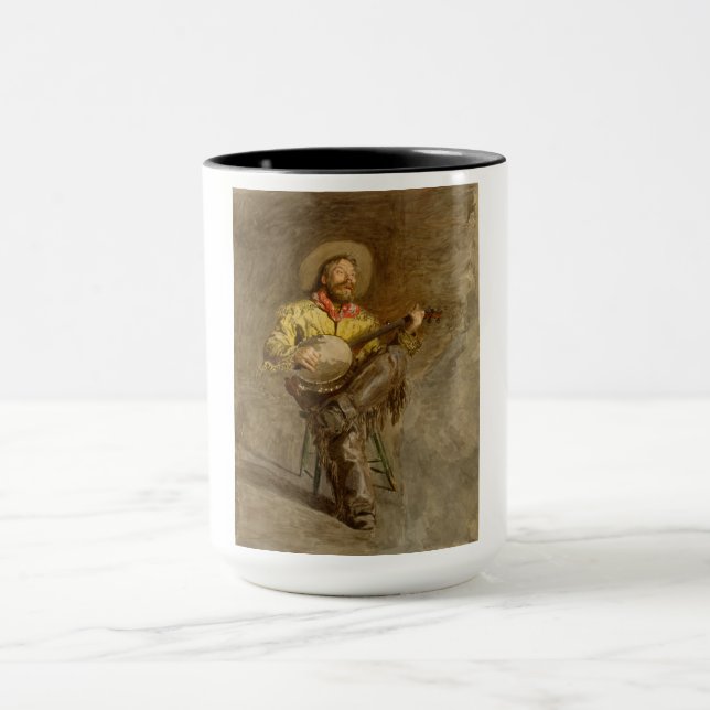 Singing Spanish Cowboy w Banjo Playing Trail Song Mug (Center)
