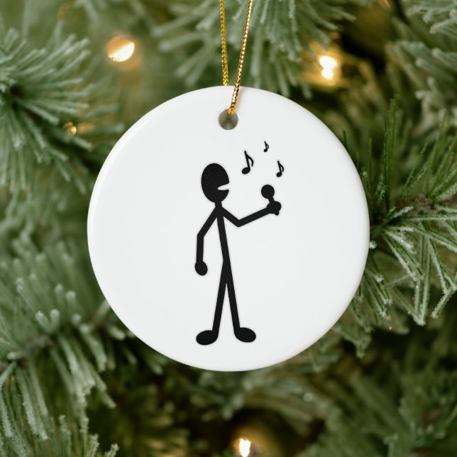 Singing Stick Figure Ceramic Ornament (Tree)