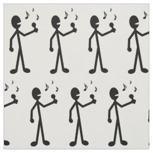 Singing Stick Figure Fabric