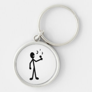 Singing Stick Figure Key Ring