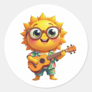 Singing Sun Classic Round Sticker