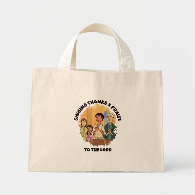 SINGING THANKS AND PRAISE Mum Daughter Kids Mini Tote Bag (Front)