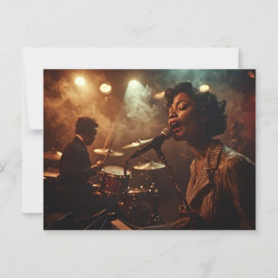 Singing the Blues, African American, Night Club  Postcard
