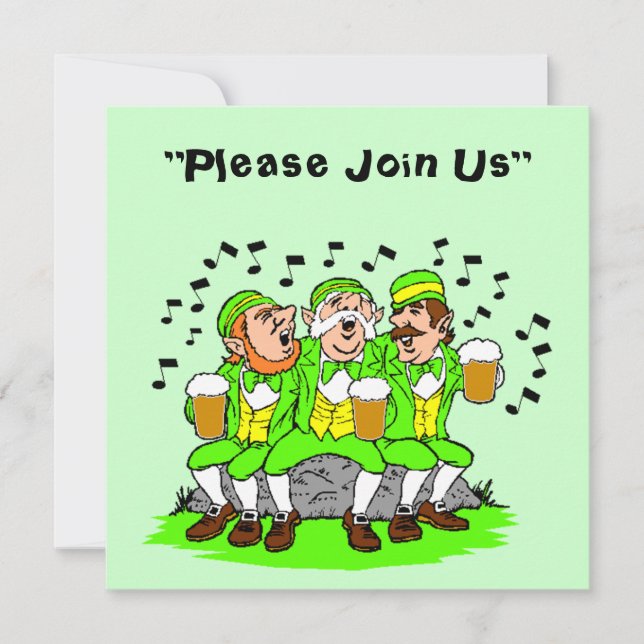 Singing w/ Beer St. Patrick's Day Party Invitation (Front)