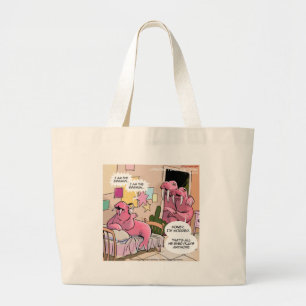 Singing Walrus Worried Parents Funny Large Tote Bag