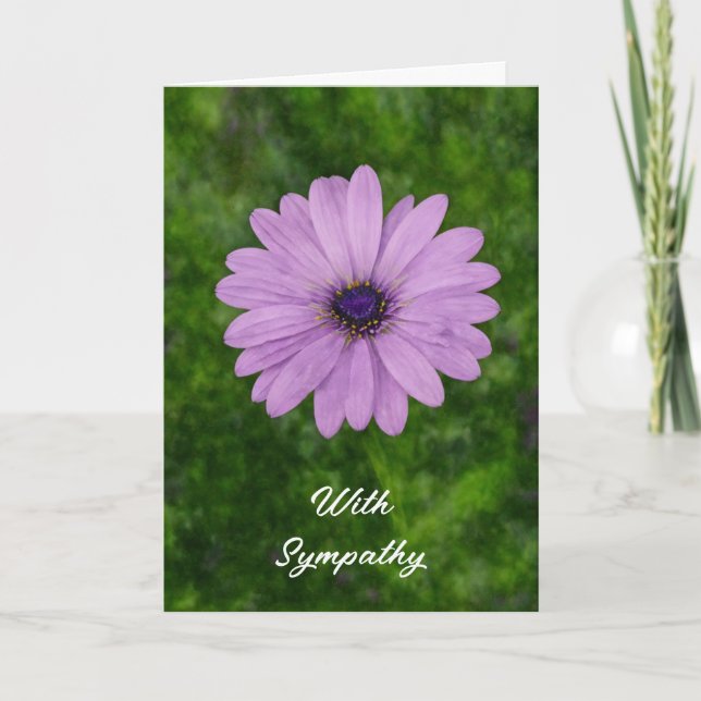 Single African Daisy Flower Art Sympathy Card (Front)