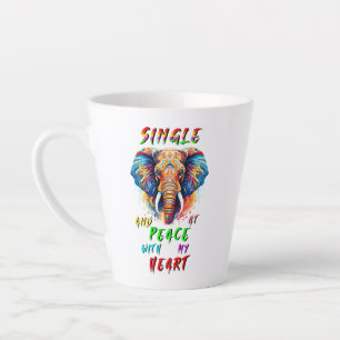 Single And At Peace With My Heart Latte Mug