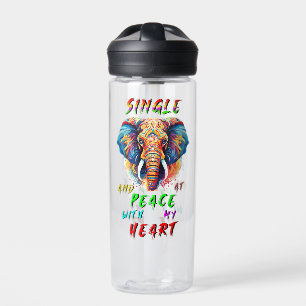 Single And At Peace With My Heart Water Bottle