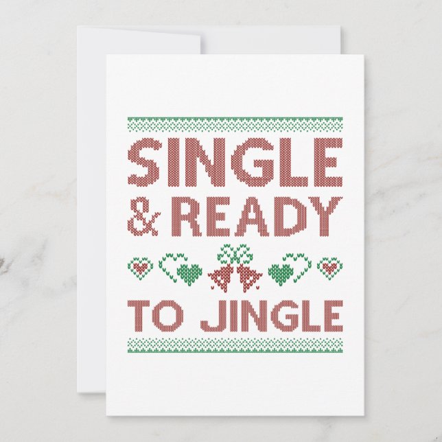 Single And Ready To Jingle Thank You Card (Front)