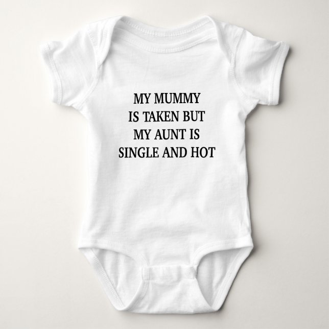 Single Aunty. Baby Bodysuit (Front)