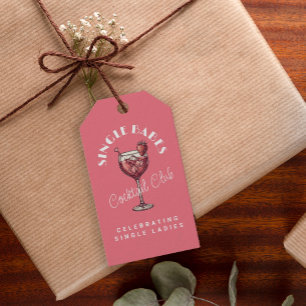Single Babes Pink Cocktail Girls Night Gift Tags